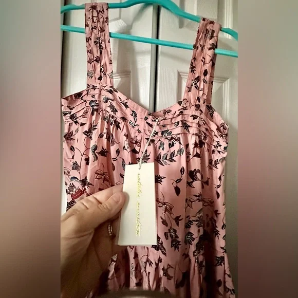 ‼️RARE‼️🎸Natalie Martin🎸🔥NWT🔥Jasmine Dress - Lotus Print in Champagne Pink— S - Picture 7 of 10